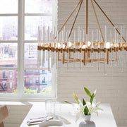 Uttermost 21389 Crystal Stick 8 Light Brass Chandelier