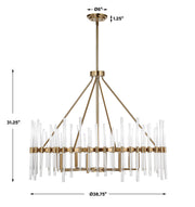 Uttermost 21389 Crystal Stick 8 Light Brass Chandelier