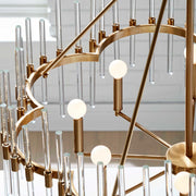 Uttermost 21389 Crystal Stick 8 Light Brass Chandelier