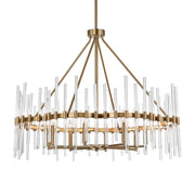 Uttermost 21389 Crystal Stick 8 Light Brass Chandelier