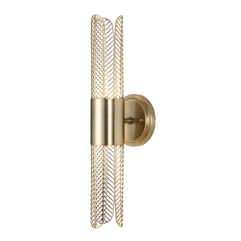 Uttermost 22587 Cret 2 Light LED Brass Sconce