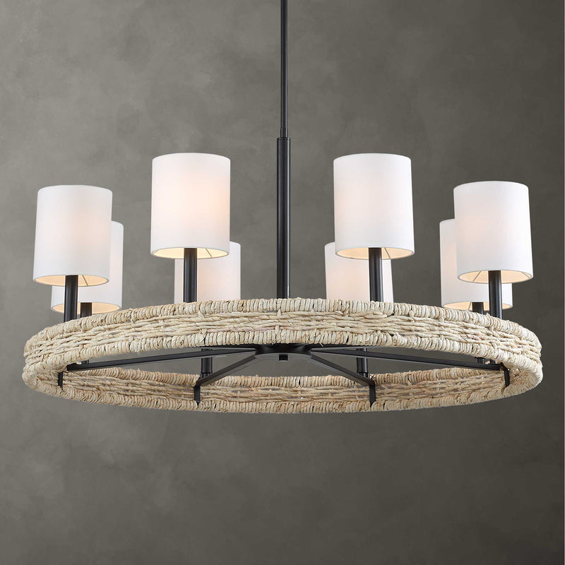 Uttermost 21393 Faiyam 8 Light Rattan Chandelier