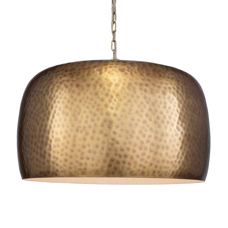 Uttermost 21610 Lemont Hammered Brass 1 Light Pendant