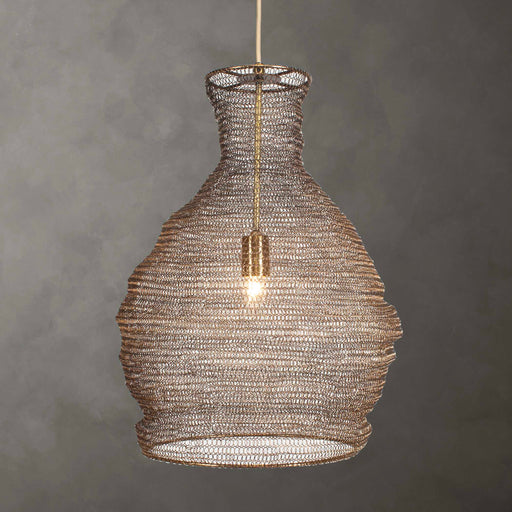 Uttermost 21613 Murmur Woven Brass 1 Light Pendant