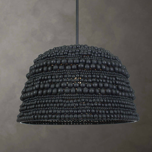 Uttermost 21623 Persephone Black Bead 1 Light Pendant