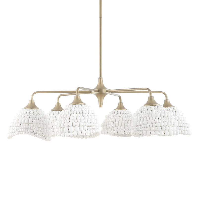 Uttermost 21630 Biddeford 6 Light White Beaded Pendant