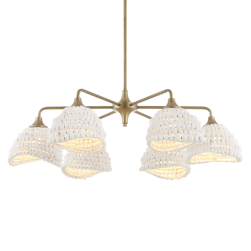 Uttermost 21630 Biddeford 6 Light White Beaded Pendant