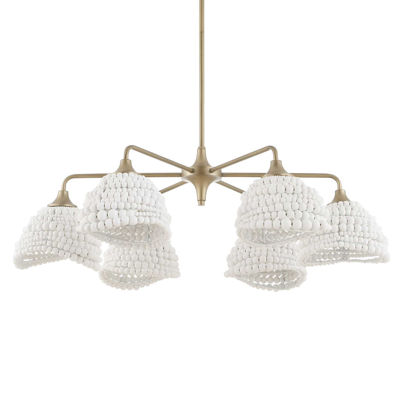 Uttermost 21630 Biddeford 6 Light White Beaded Pendant