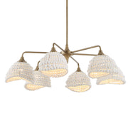 Uttermost 21630 Biddeford 6 Light White Beaded Pendant