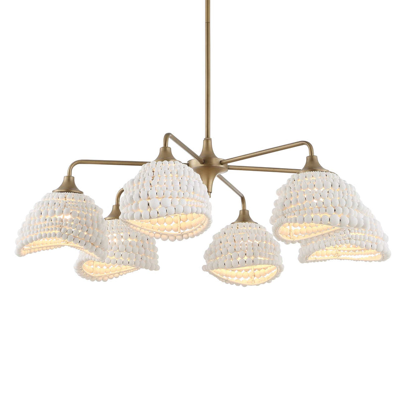 Uttermost 21630 Biddeford 6 Light White Beaded Pendant