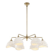 Uttermost 21630 Biddeford 6 Light White Beaded Pendant