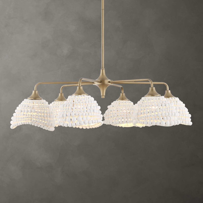 Uttermost 21630 Biddeford 6 Light White Beaded Pendant