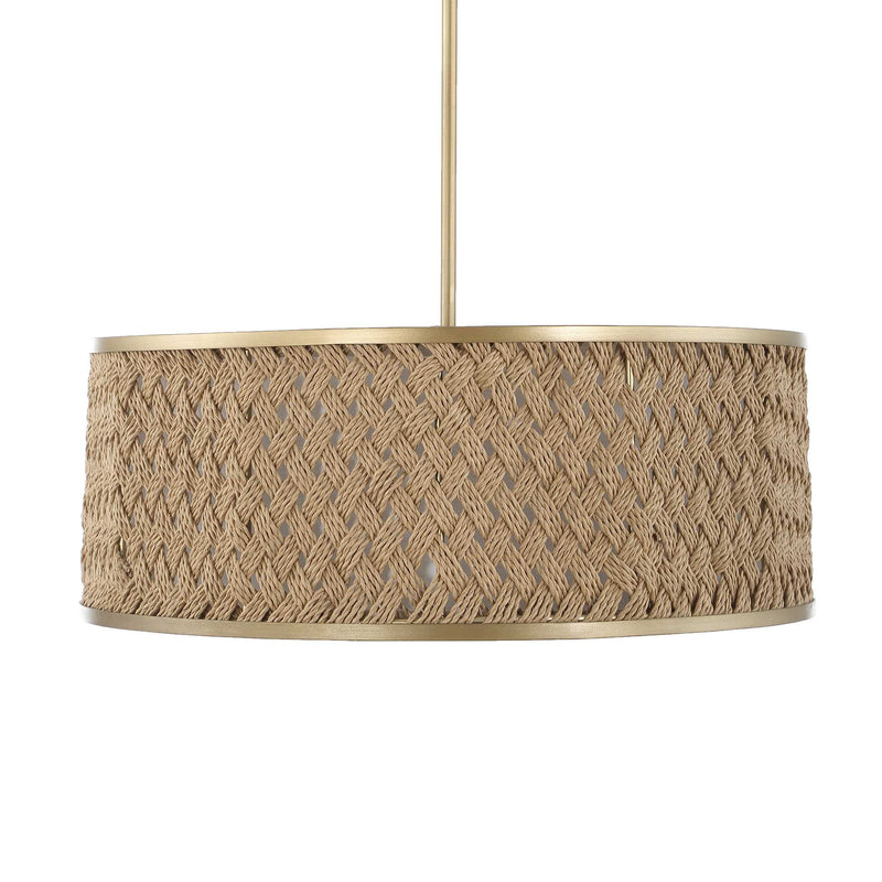Uttermost 21632 Pinchot 4 Light Rattan Drum Pendant