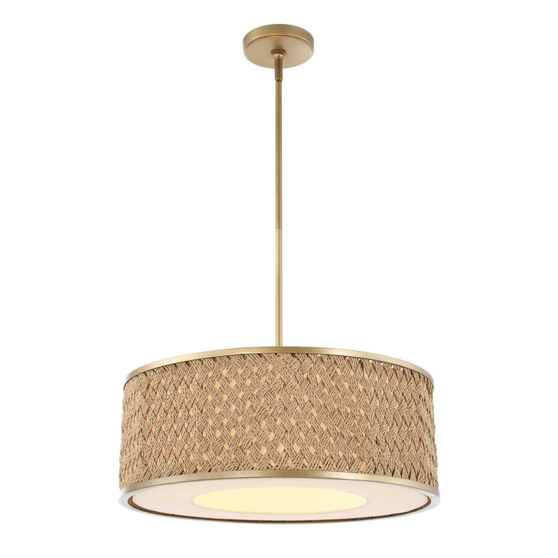 Uttermost 21632 Pinchot 4 Light Rattan Drum Pendant