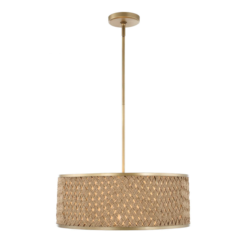 Uttermost 21632 Pinchot 4 Light Rattan Drum Pendant