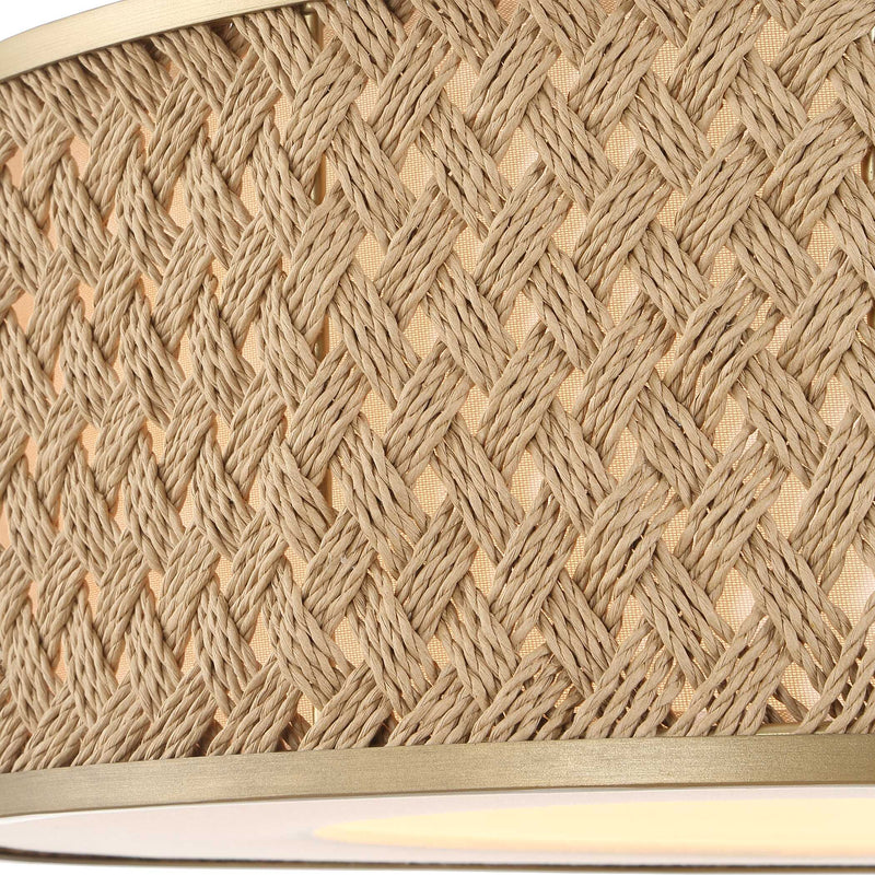 Uttermost 21632 Pinchot 4 Light Rattan Drum Pendant