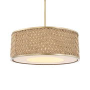 Uttermost 21632 Pinchot 4 Light Rattan Drum Pendant
