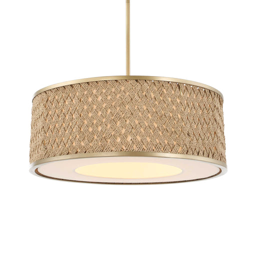 Uttermost 21632 Pinchot 4 Light Rattan Drum Pendant