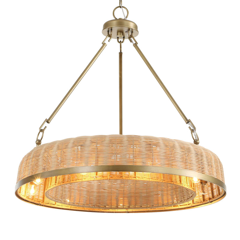 Uttermost 21635 Ladakh 9 Light Round Wicker Pendant