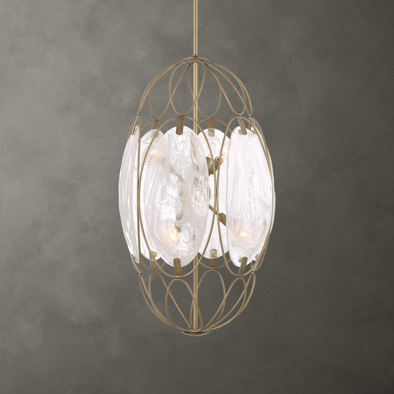 Uttermost 21641 Valencia 6 Light Glass Panel Pendant