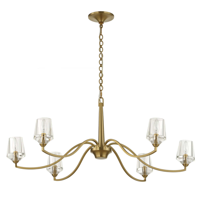 Uttermost 21404 Barcelona 6 Light Brass Chandelier