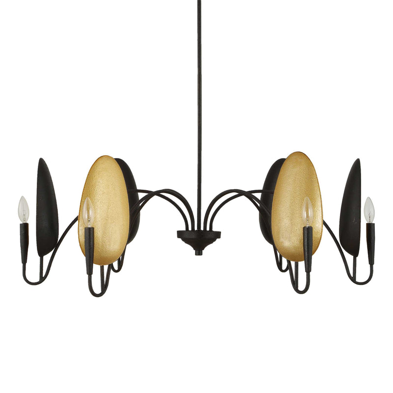 Uttermost 21405 Warwick 6 Light Matte Black Chandelier