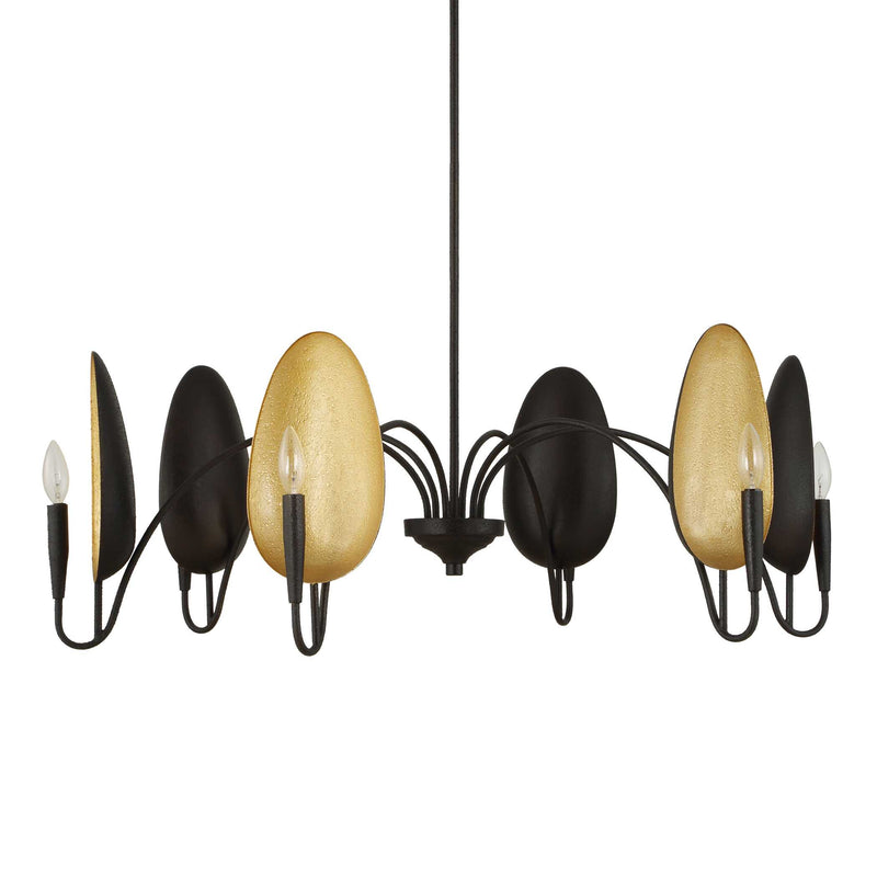 Uttermost 21405 Warwick 6 Light Matte Black Chandelier