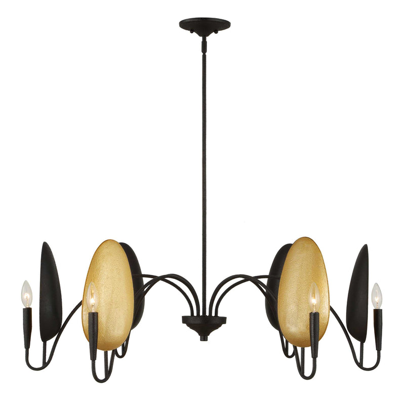 Uttermost 21405 Warwick 6 Light Matte Black Chandelier