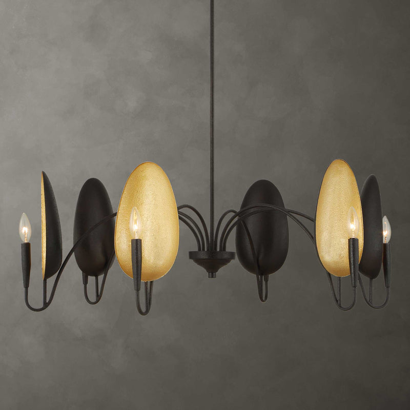 Uttermost 21405 Warwick 6 Light Matte Black Chandelier