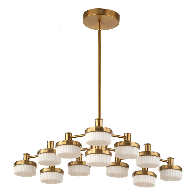 Uttermost 21408 Wedge 12 Lt LED Brass Chandelier