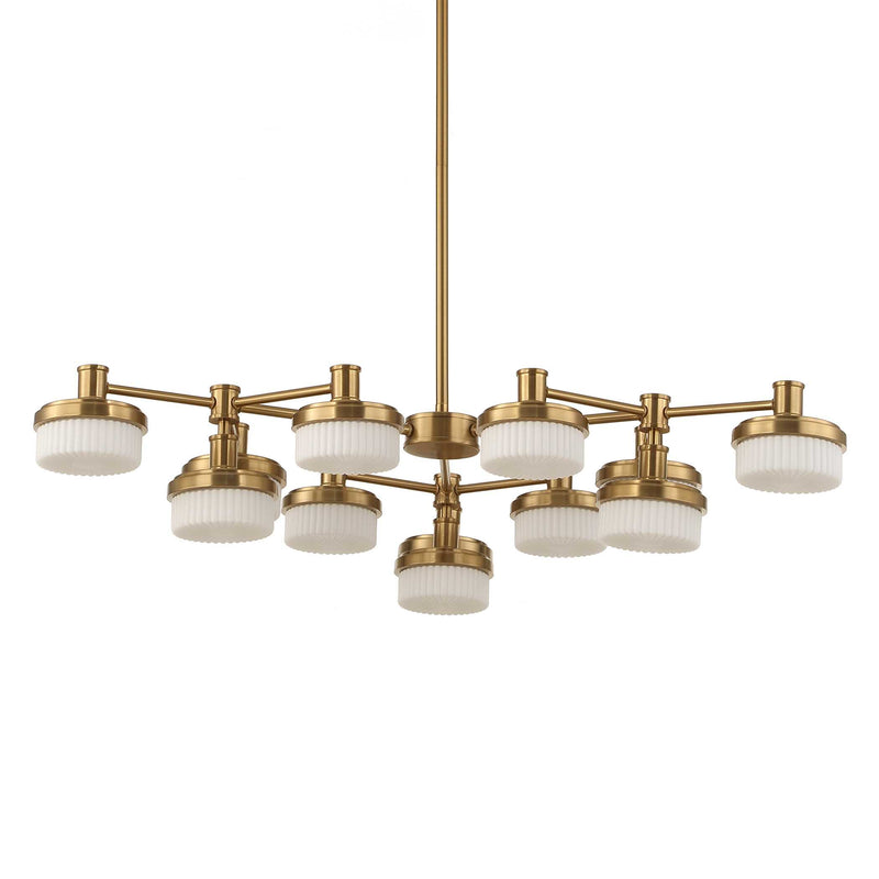 Uttermost 21408 Wedge 12 Lt LED Brass Chandelier