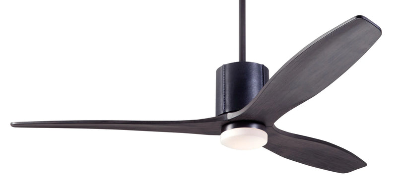 Modern Fan Company LeatherLuxe DC LED 54″ Dark Bronze Black Ceiling Fan with Ebony Blades and Remote - ALCOVE LIGHTING