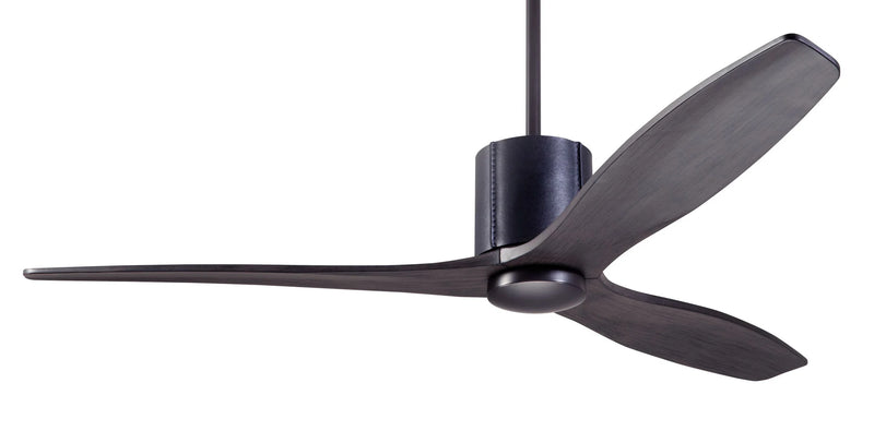 Modern Fan Company LeatherLuxe DC 54″ Dark Bronze Black Ceiling Fan with Ebony Blades and Remote - ALCOVE LIGHTING