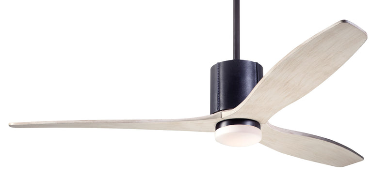 Modern Fan Company LeatherLuxe DC LED 54″ Dark Bronze Black Ceiling Fan with Whitewash Blades and Remote - ALCOVE LIGHTING