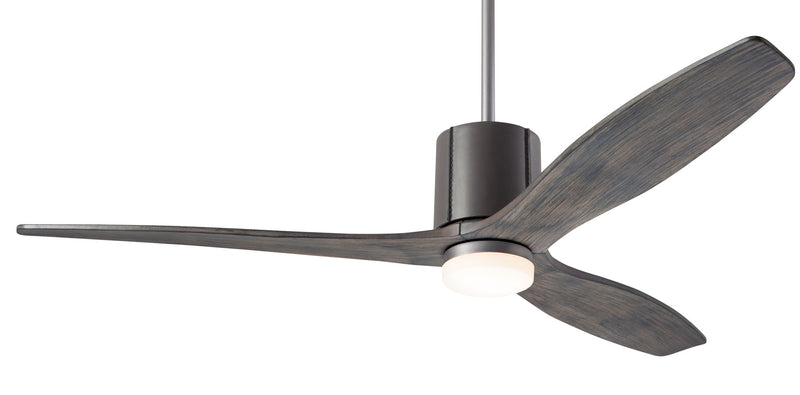 Modern Fan Company LeatherLuxe DC LED 54″ Graphite Gray Ceiling Fan with Graywash Blades and Remote - ALCOVE LIGHTING