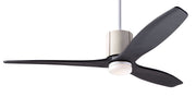 Modern Fan Company LeatherLuxe DC LED 54″ Gloss White Ceiling Fan with Ebony Blades and Remote - ALCOVE LIGHTING