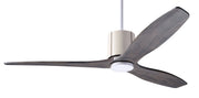 Modern Fan Company LeatherLuxe DC 54″ Gloss White Ceiling Fan with Graywash Blades and Remote - ALCOVE LIGHTING