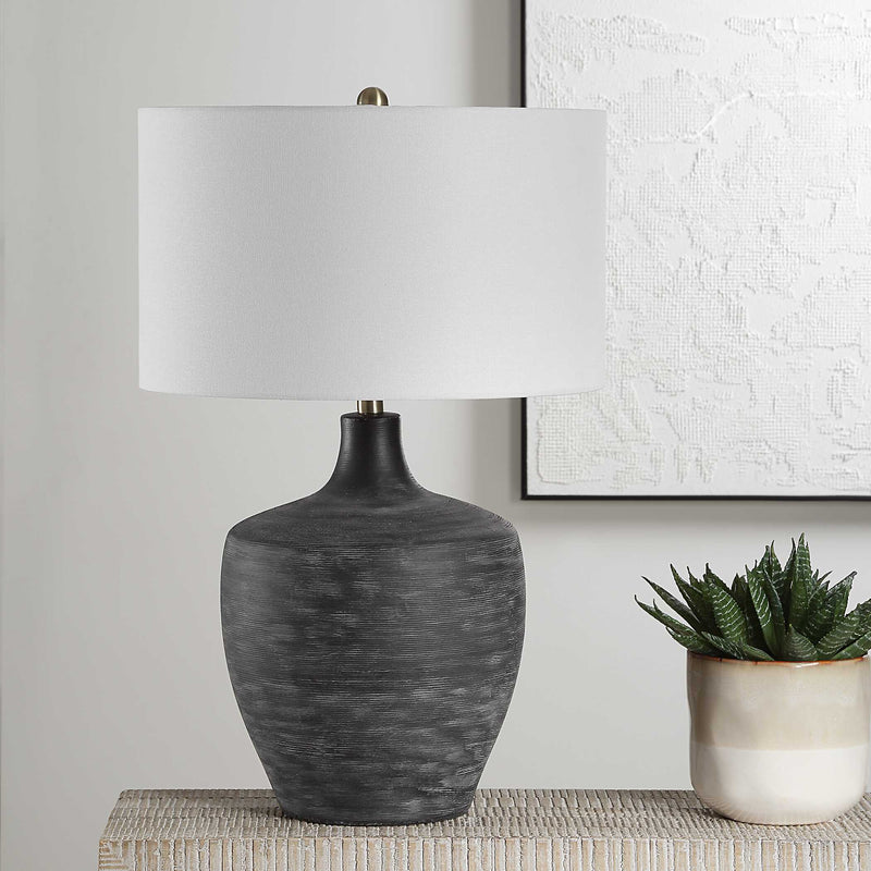 Uttermost 30367-1 Graphite Ribbed Table Lamp
