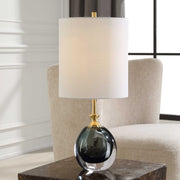 Uttermost 30291-1 Enigma Teal Blue Glass Buffet Lamp