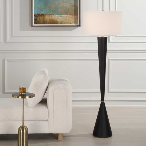 Uttermost 30351 Layla Black Tapered Floor Lamp