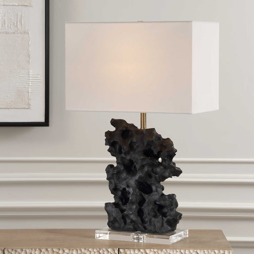 Uttermost 30386-1 Basalt Black Stone Table Lamp