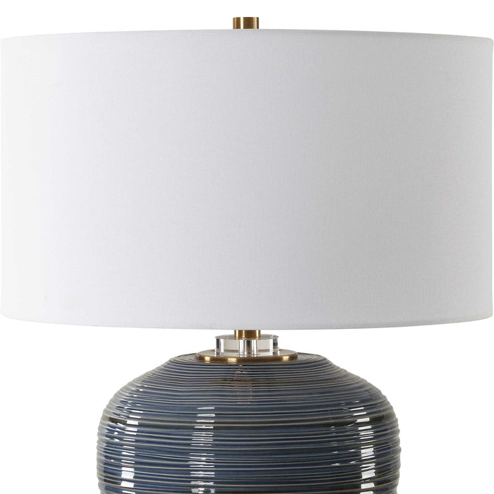 Uttermost 30359 Moher Glossy Blue Table Lamp