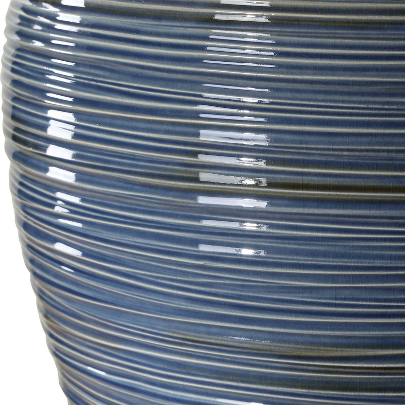 Uttermost 30359 Moher Glossy Blue Table Lamp