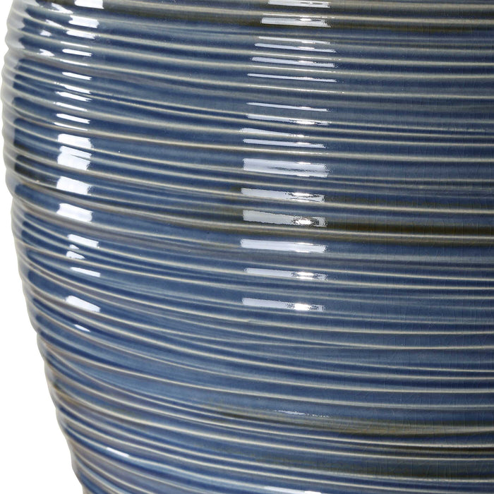 Uttermost 30359 Moher Glossy Blue Table Lamp