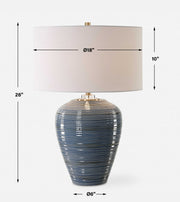 Uttermost 30359 Moher Glossy Blue Table Lamp