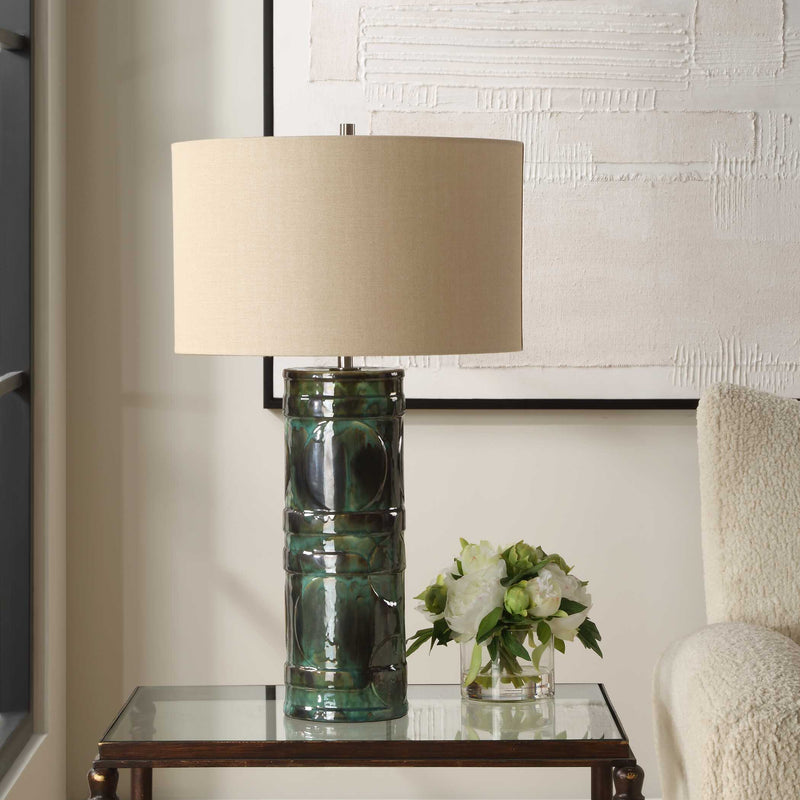 Uttermost 30396 Loch Green Glaze Table Lamp