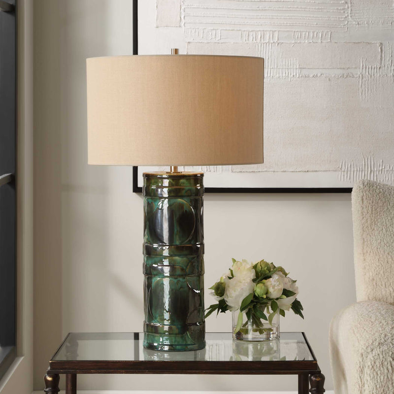 Uttermost 30396 Loch Green Glaze Table Lamp