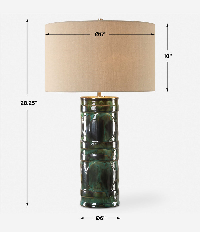 Uttermost 30396 Loch Green Glaze Table Lamp