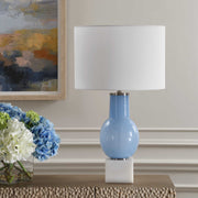 Uttermost 30297-1 Clear Sky Blue Glass Table Lamp