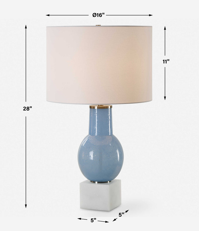 Uttermost 30297-1 Clear Sky Blue Glass Table Lamp